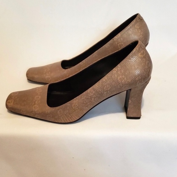 Via Spiga Beatrice Tun Snakeskin Pumps Work Heels Italy Sz 8.5M - Picture 2 of 7